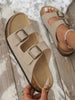 Women's Sandals Flats Soft Open Toe Summer Slide With Adjustable Buckle Slippers Shoes
